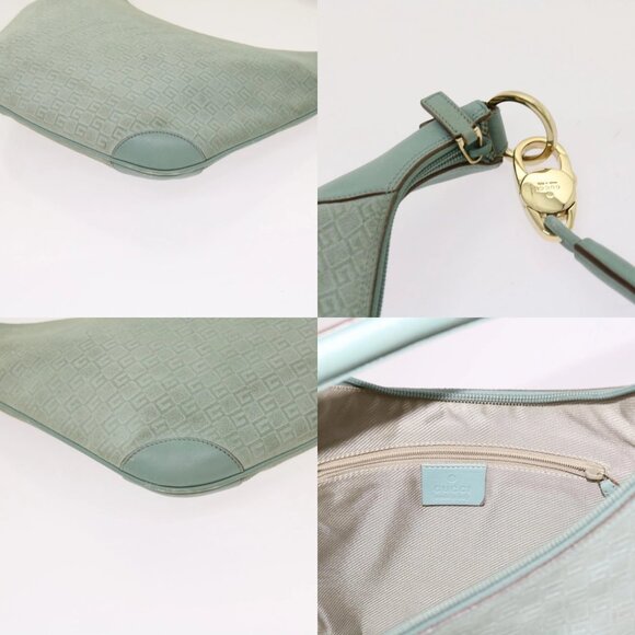 GUCCI GG Canvas Shoulder Bag Light Blue 001 4158 Auth 69052 - Picture 12 of 14